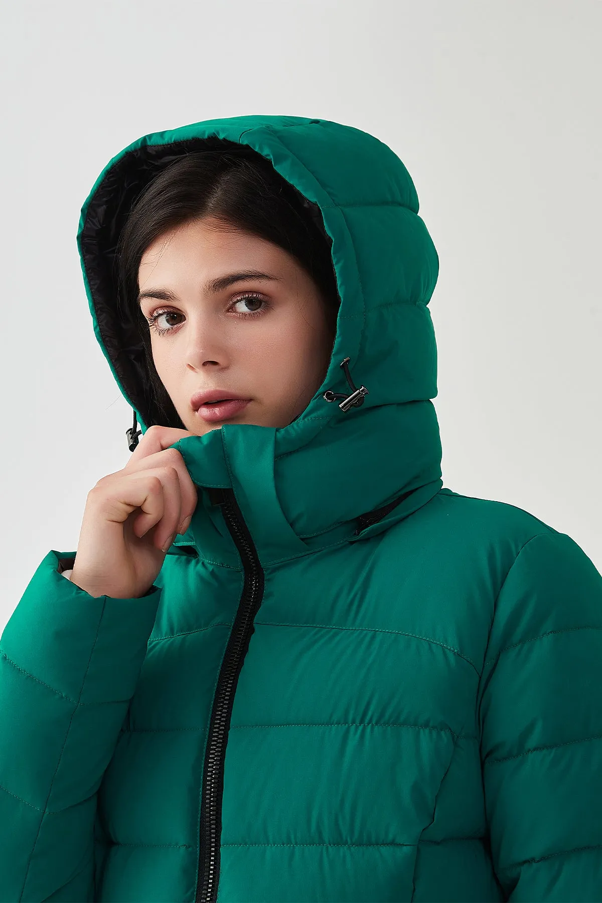 Packable Lightweight Puffer Coat with Hood