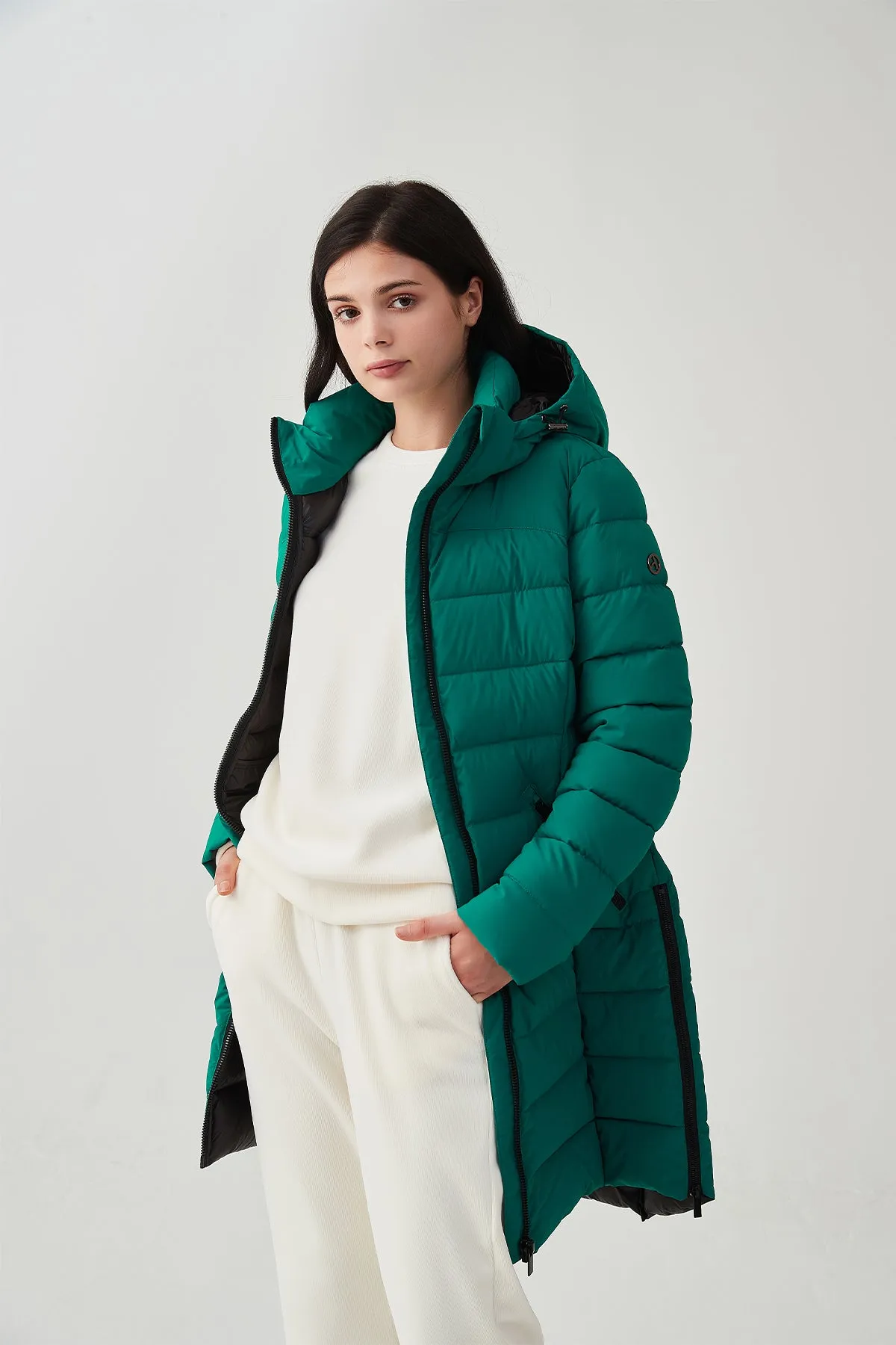 Packable Lightweight Puffer Coat with Hood