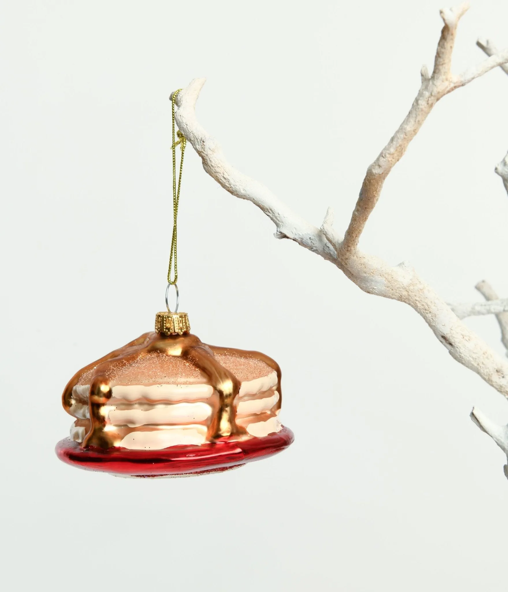 Pancake Stack Glass Ornament