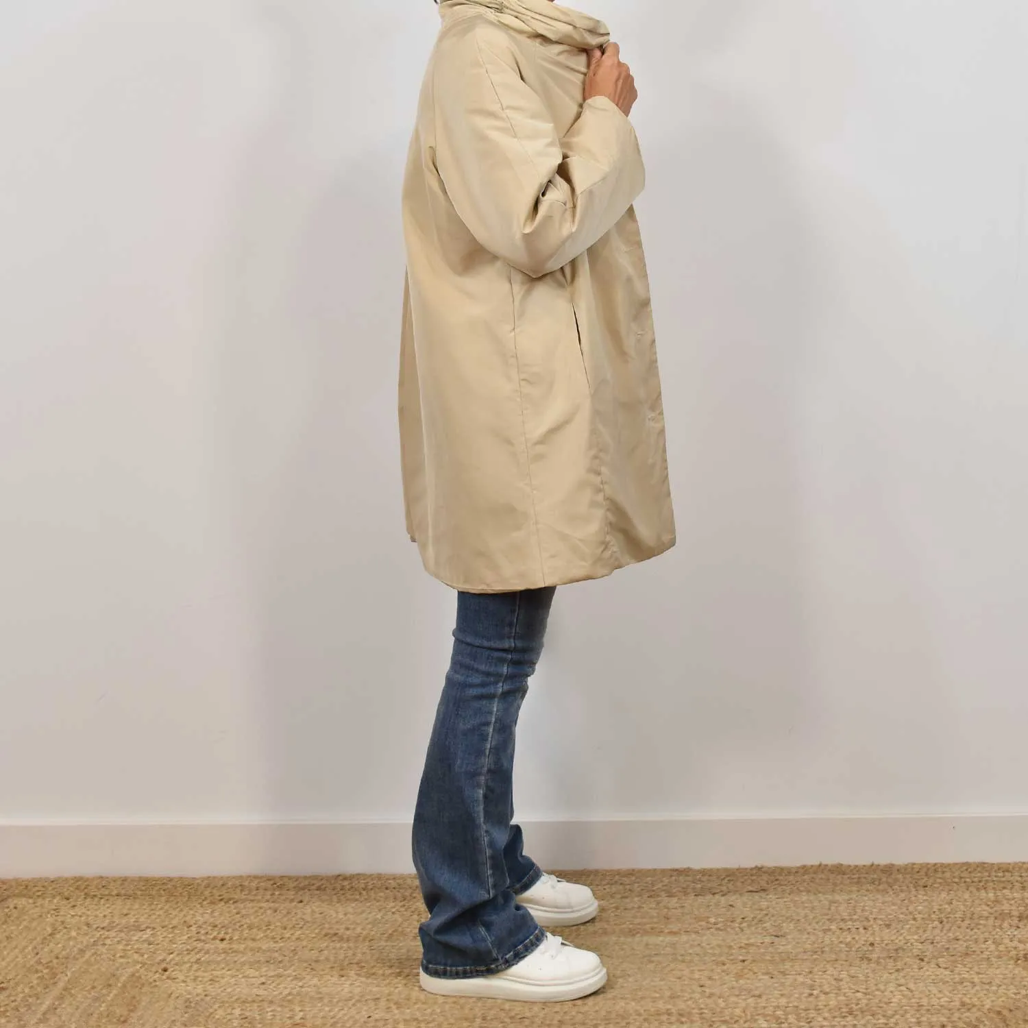 Parka outdoor botones beige