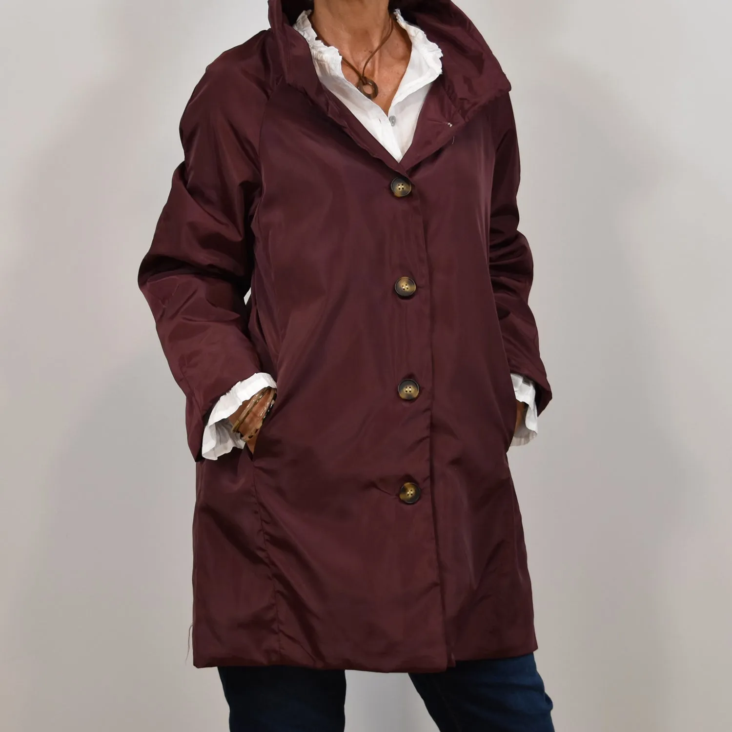 Parka outdoor botones borgoña