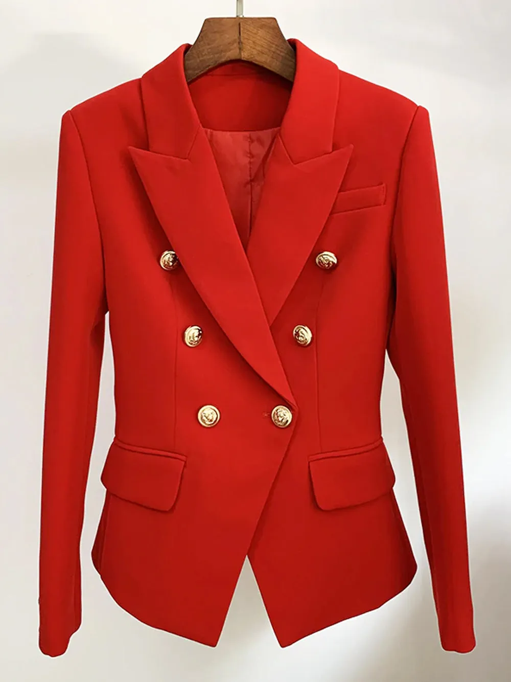 PENELOPE Double-Breasted Blazer in Red