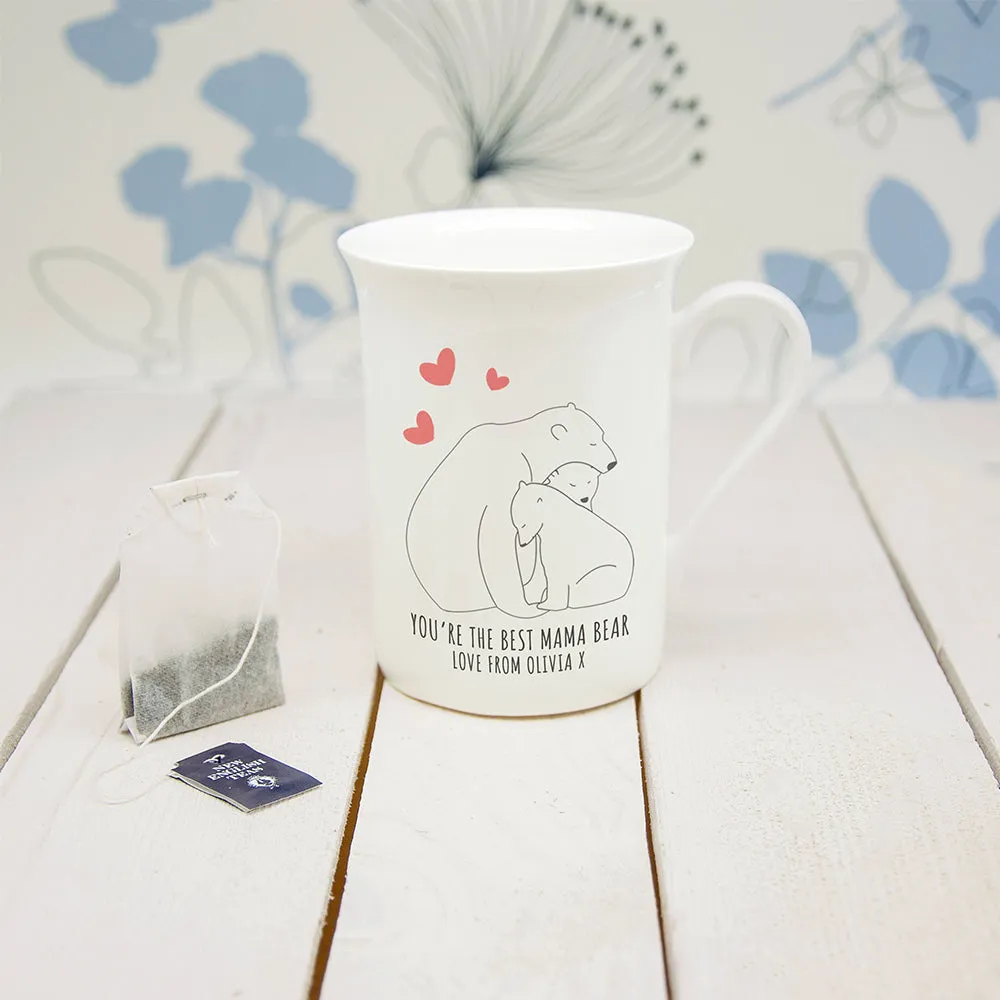 Personalised The Best Mama Bear Bone China Mug