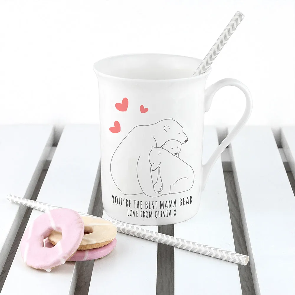 Personalised The Best Mama Bear Bone China Mug