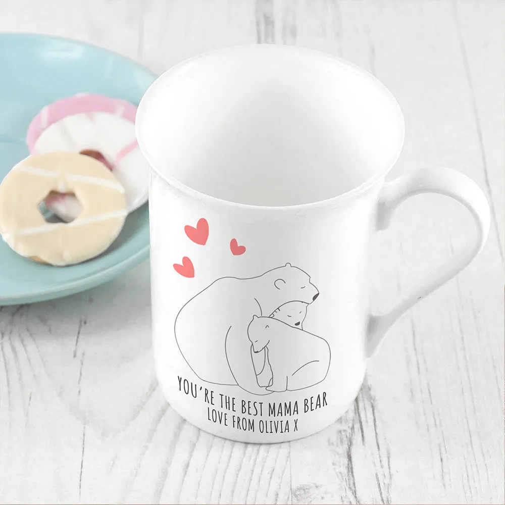 Personalised The Best Mama Bear Bone China Mug