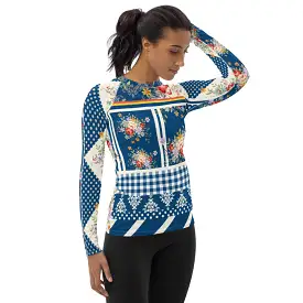 Porcelain Fleur Fashion Rashguard Top