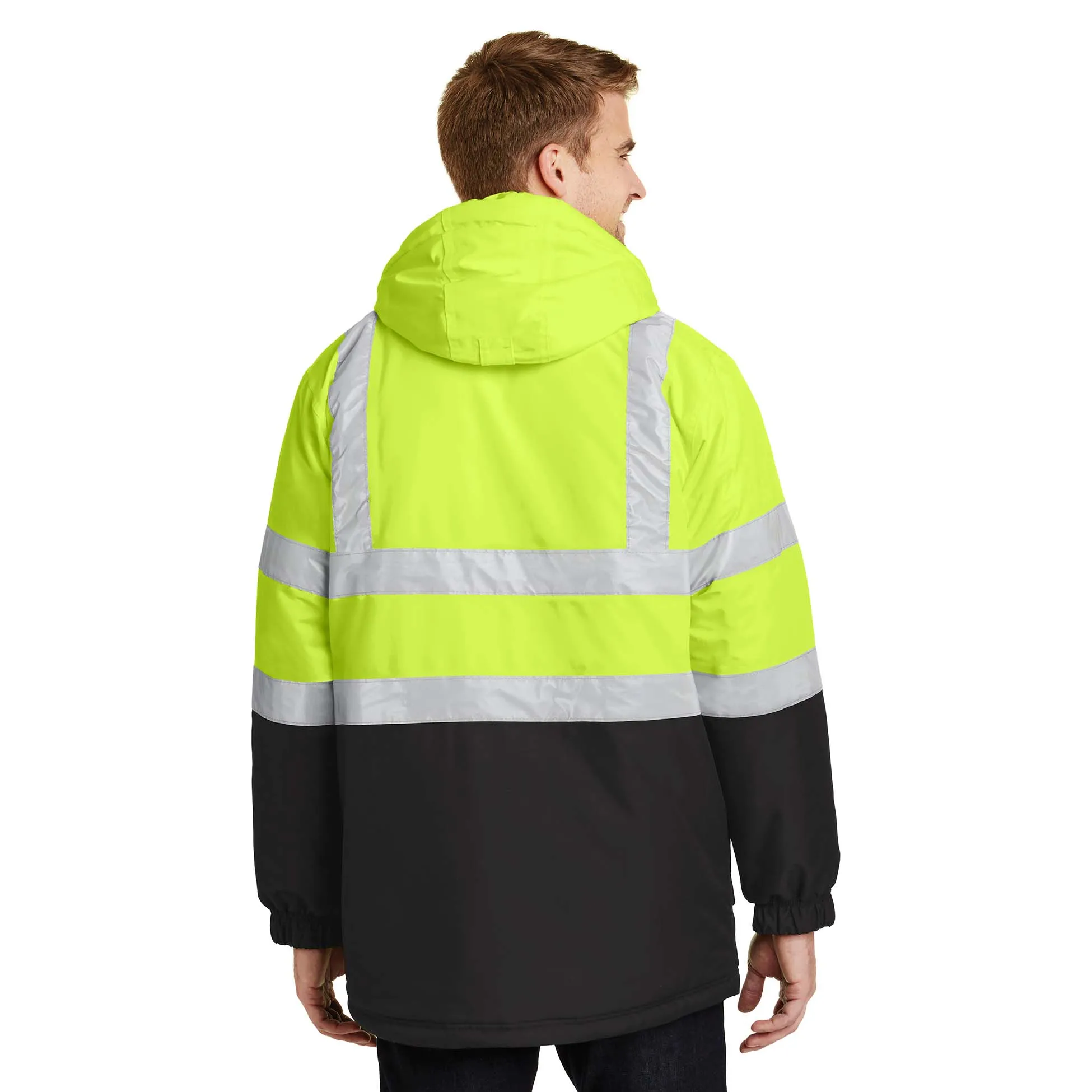 Port Authority J799S ANSI 107 Type R Class 3 Safety Heavyweight Parka - Safety Yellow/Black/Reflective