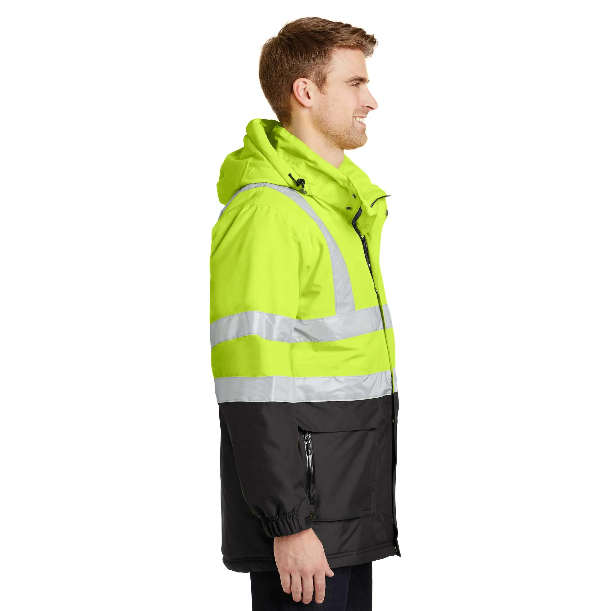 Port Authority J799S ANSI 107 Type R Class 3 Safety Heavyweight Parka - Safety Yellow/Black/Reflective