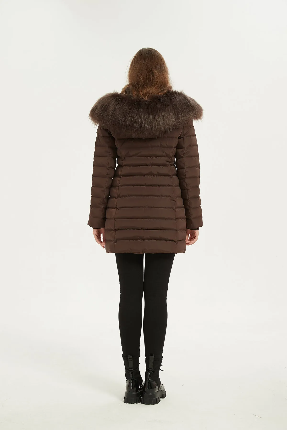 Puffer Coat & Jacket with Big Removable faux fur hood