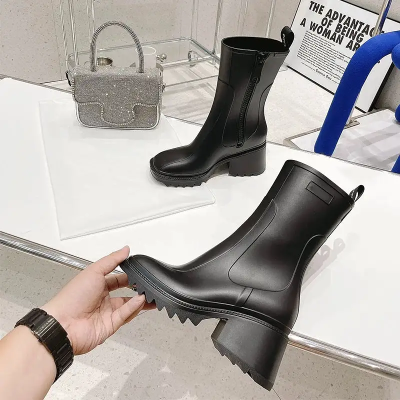 Pvc Zip Ankle Boots