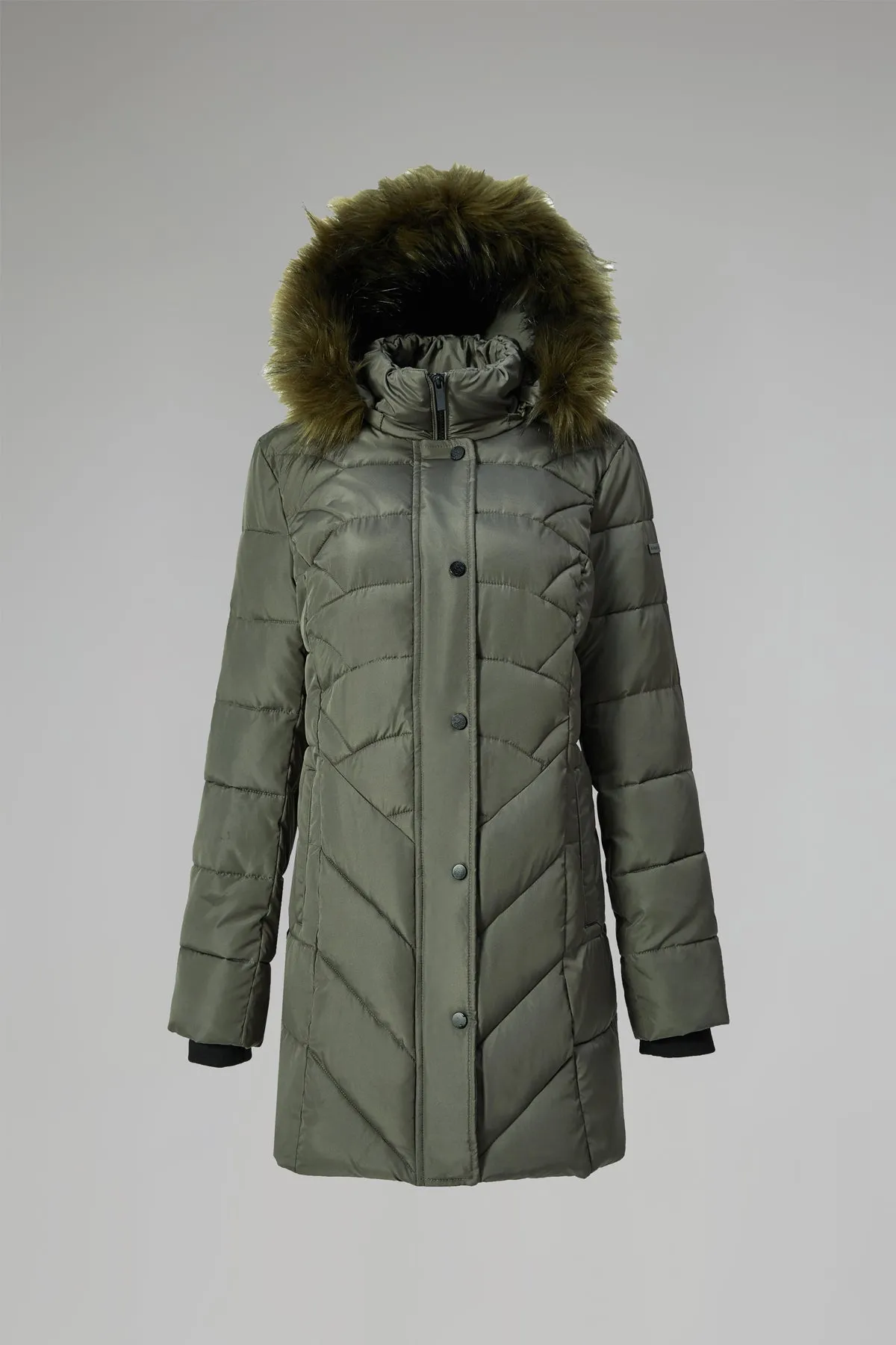 Quilted Puffer Coat & Jacket with faux fur hood