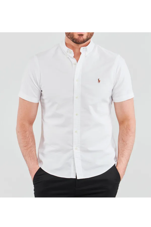 Ralph Lauren Slim Oxford Short Sleeve Shirt White