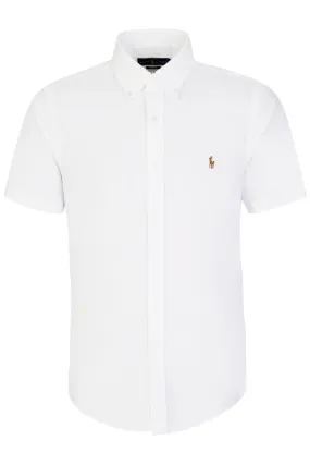 Ralph Lauren Slim Oxford Short Sleeve Shirt White