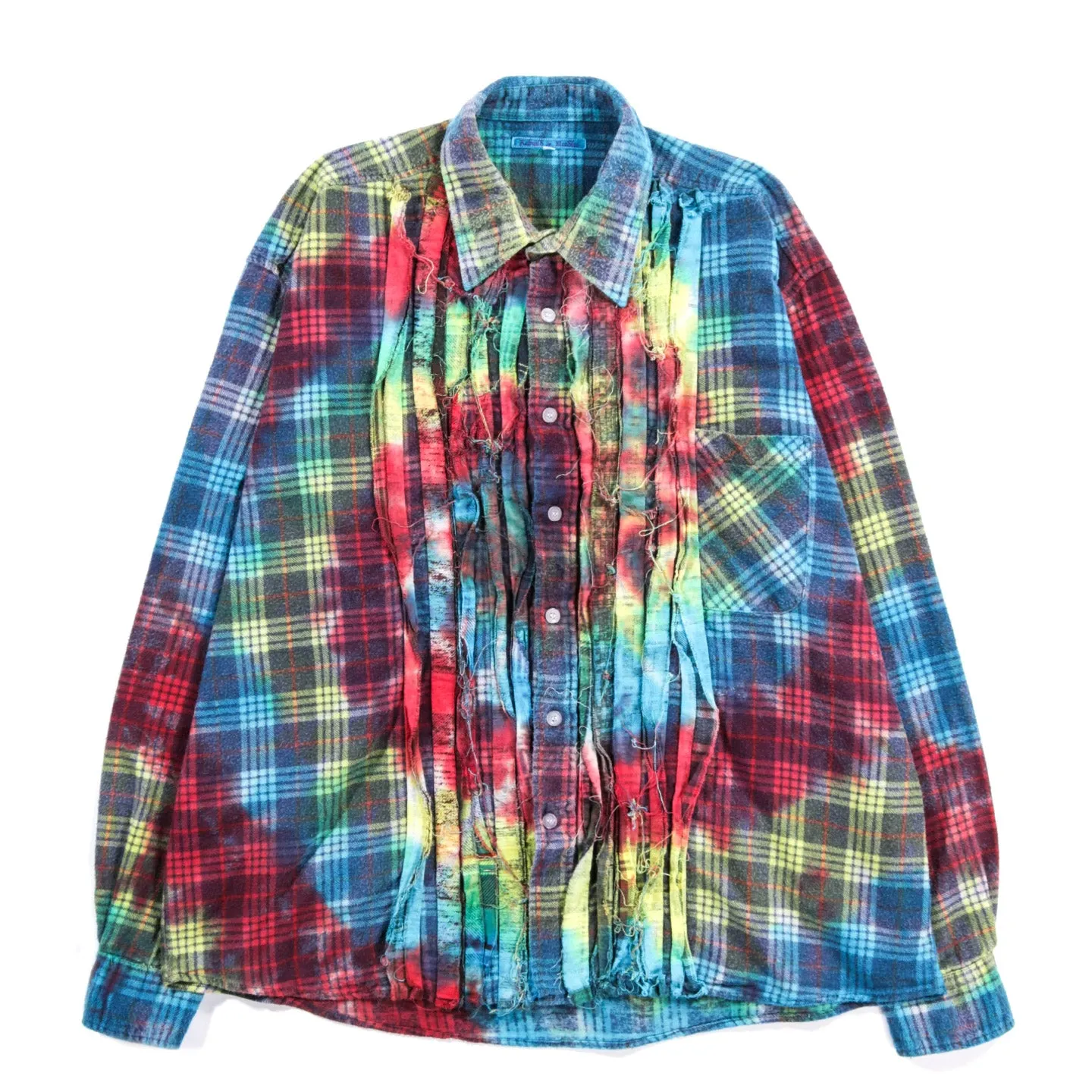 REBUILD BY NEEDLES RIBBON FLANNEL SHIRT TIE DYE - M (A)