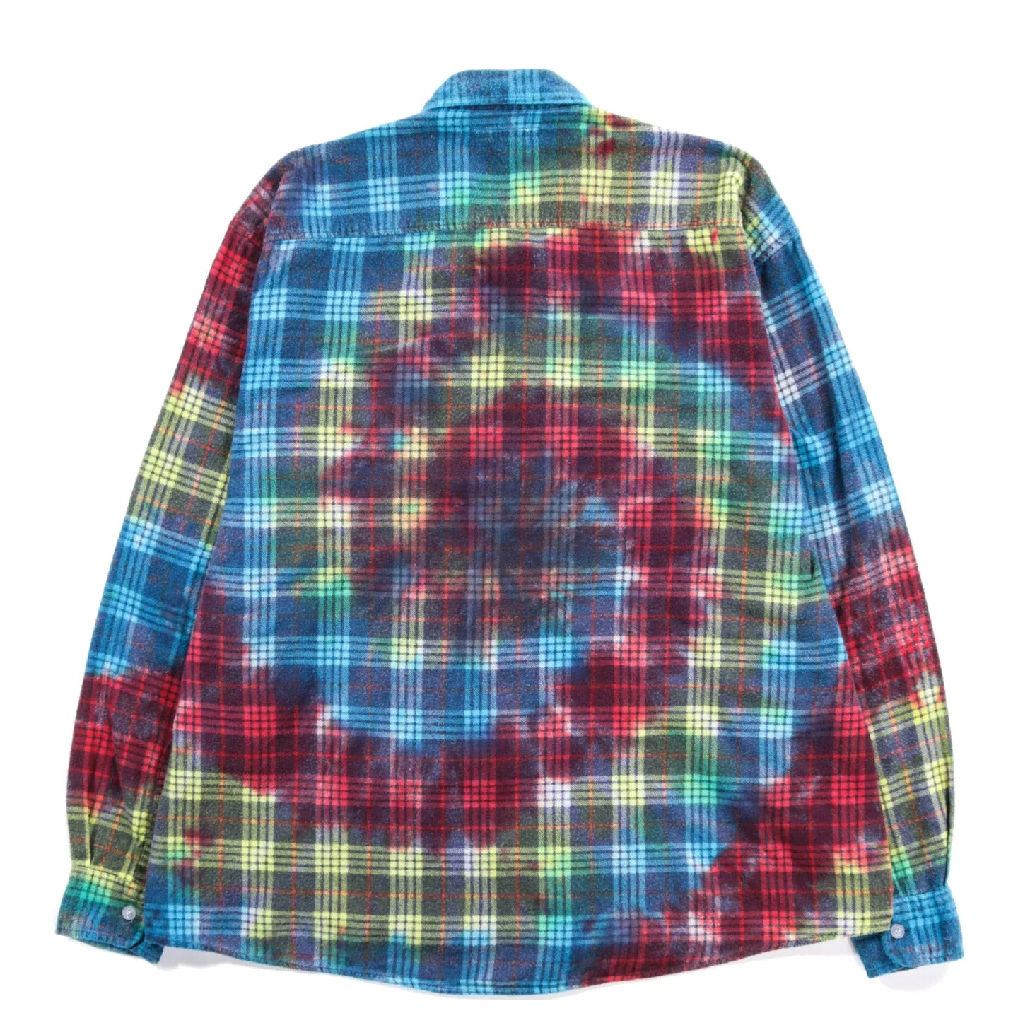 REBUILD BY NEEDLES RIBBON FLANNEL SHIRT TIE DYE - M (A)