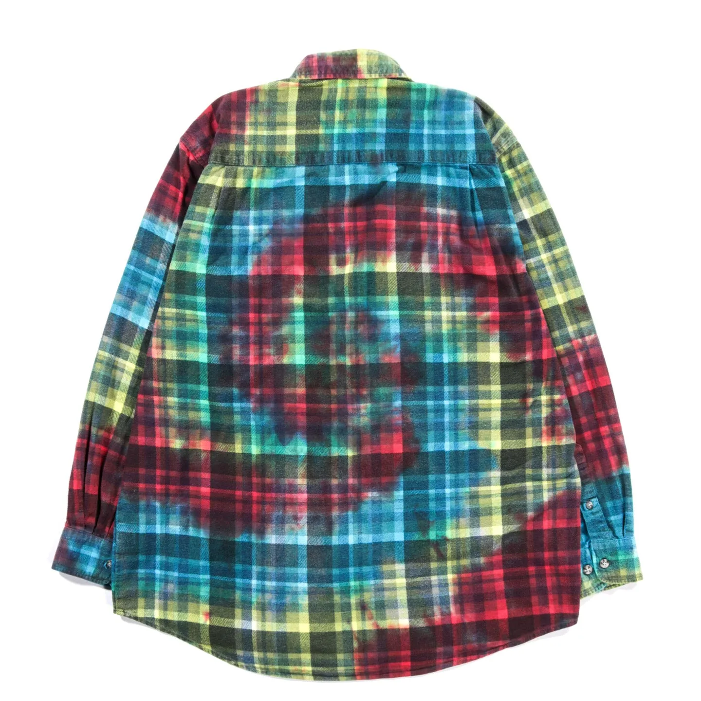 REBUILD BY NEEDLES RIBBON FLANNEL SHIRT TIE DYE - S (A)