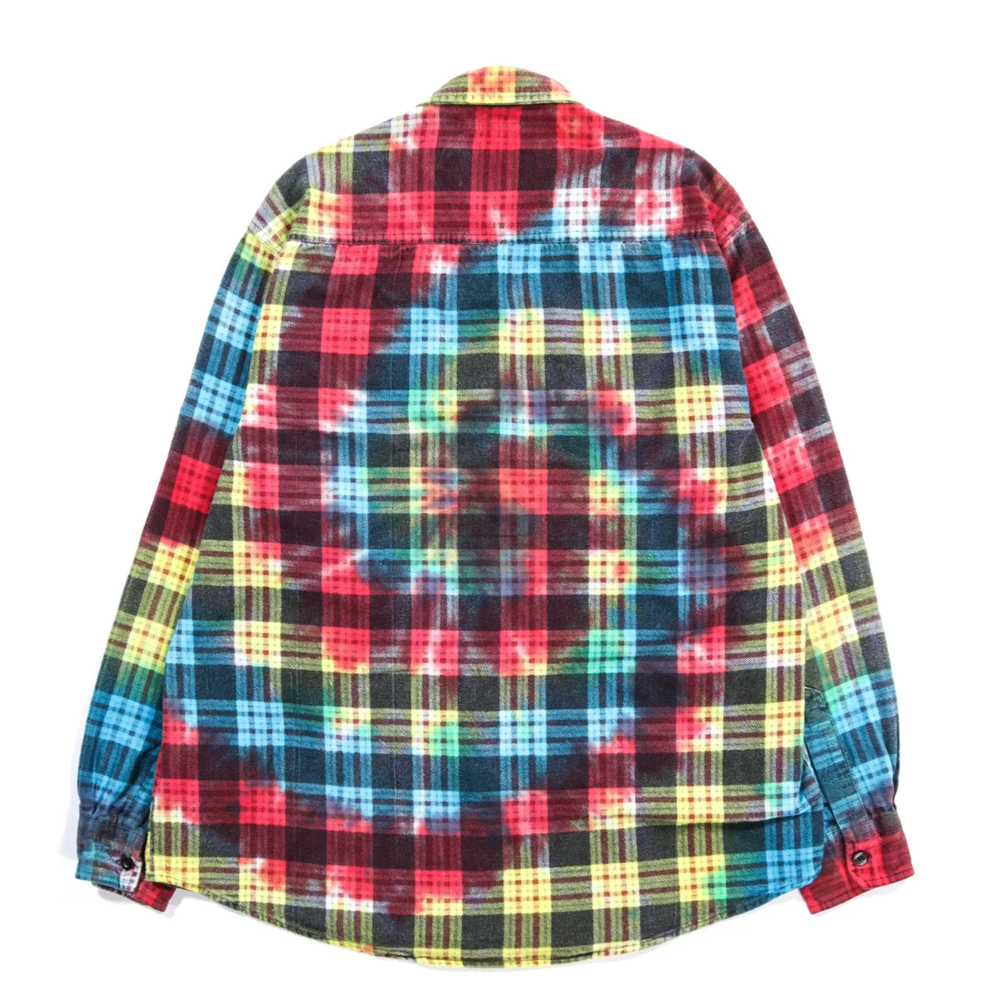 REBUILD BY NEEDLES RIBBON FLANNEL SHIRT TIE DYE - S (B)