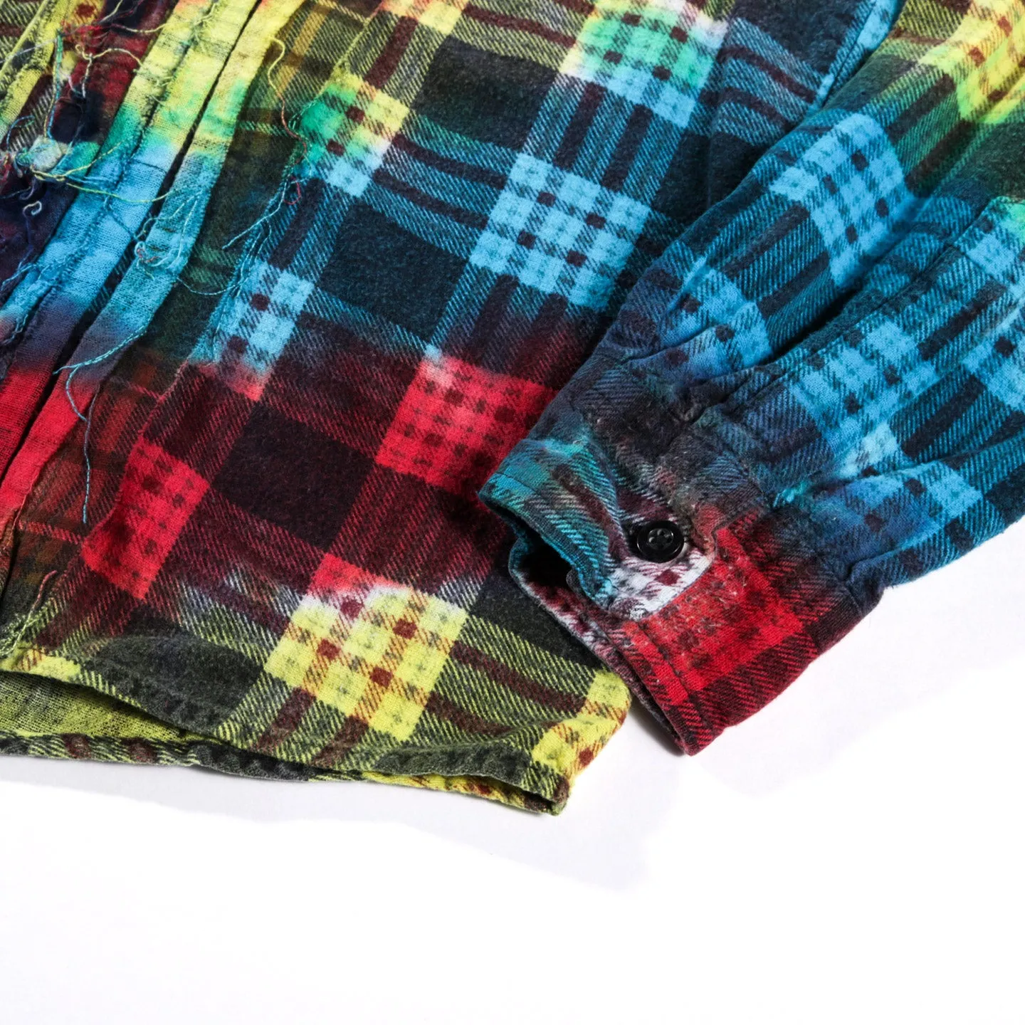 REBUILD BY NEEDLES RIBBON FLANNEL SHIRT TIE DYE - S (B)