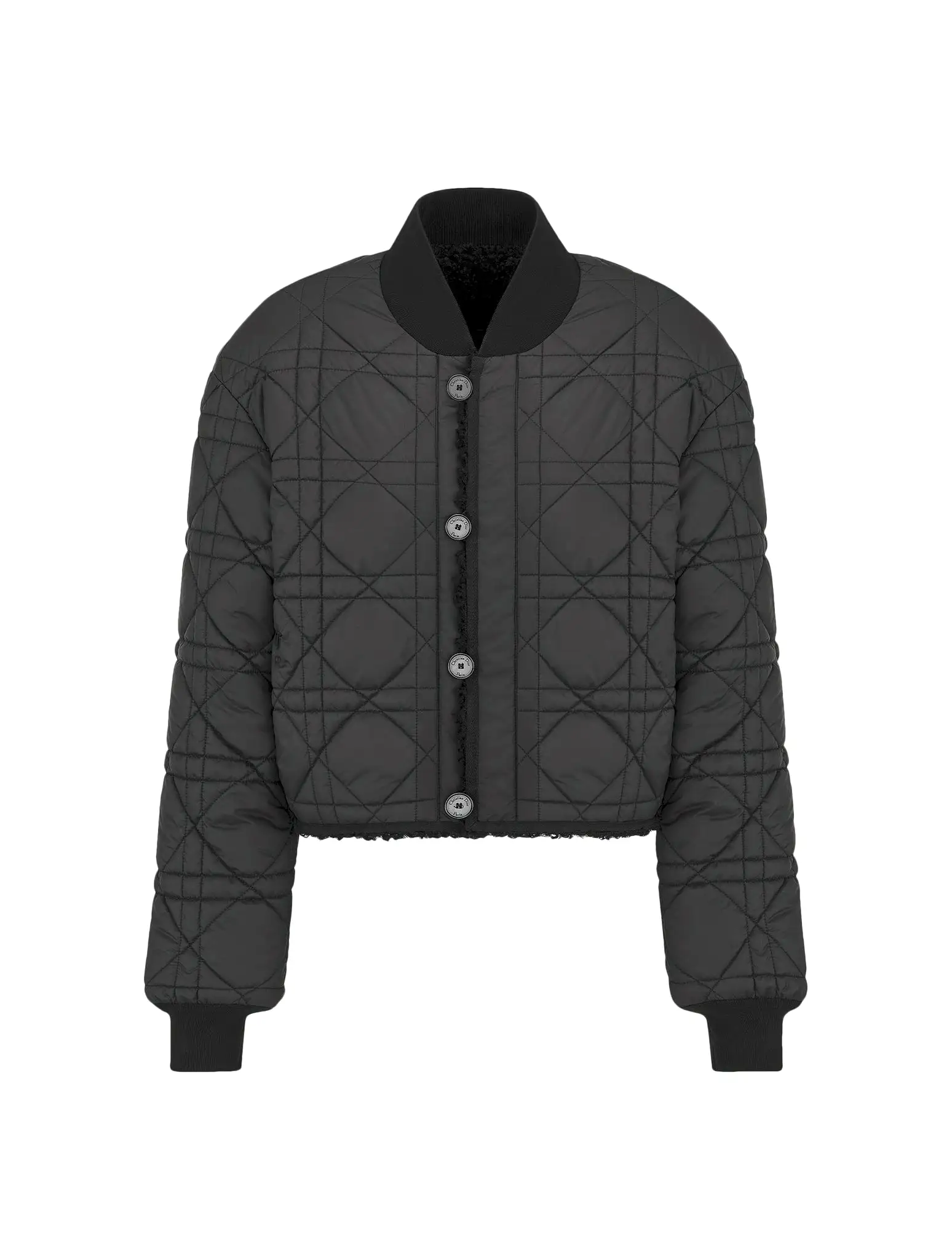 REVERSIBLE MACROCANNAGE BOMBER JACKET