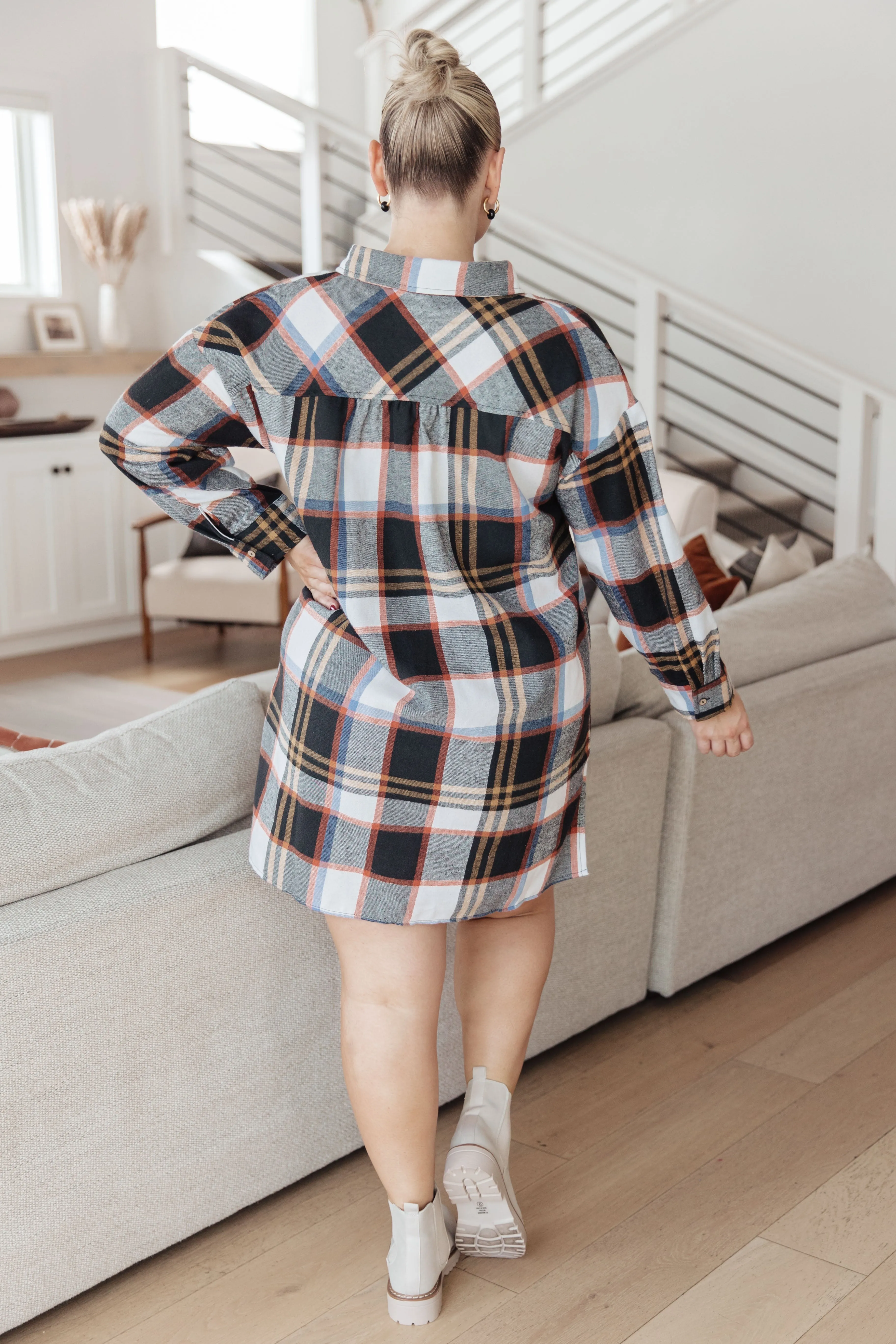 Right Plaid Shirt Dress