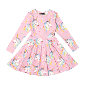 Rock Your Baby Dotty Unicorn Waisted Dress