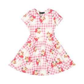 Rock Your Baby Santa Gingham Waisted Dress