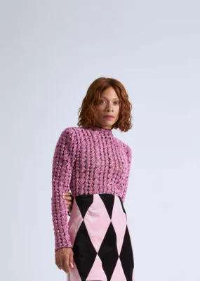 Rosette Turtleneck - Pink