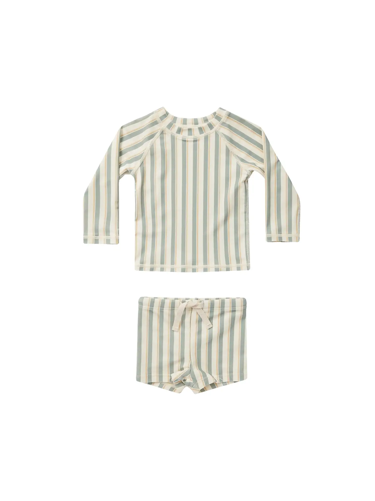 Rylee & Cru - Aqua Stripe Rash Guard Set