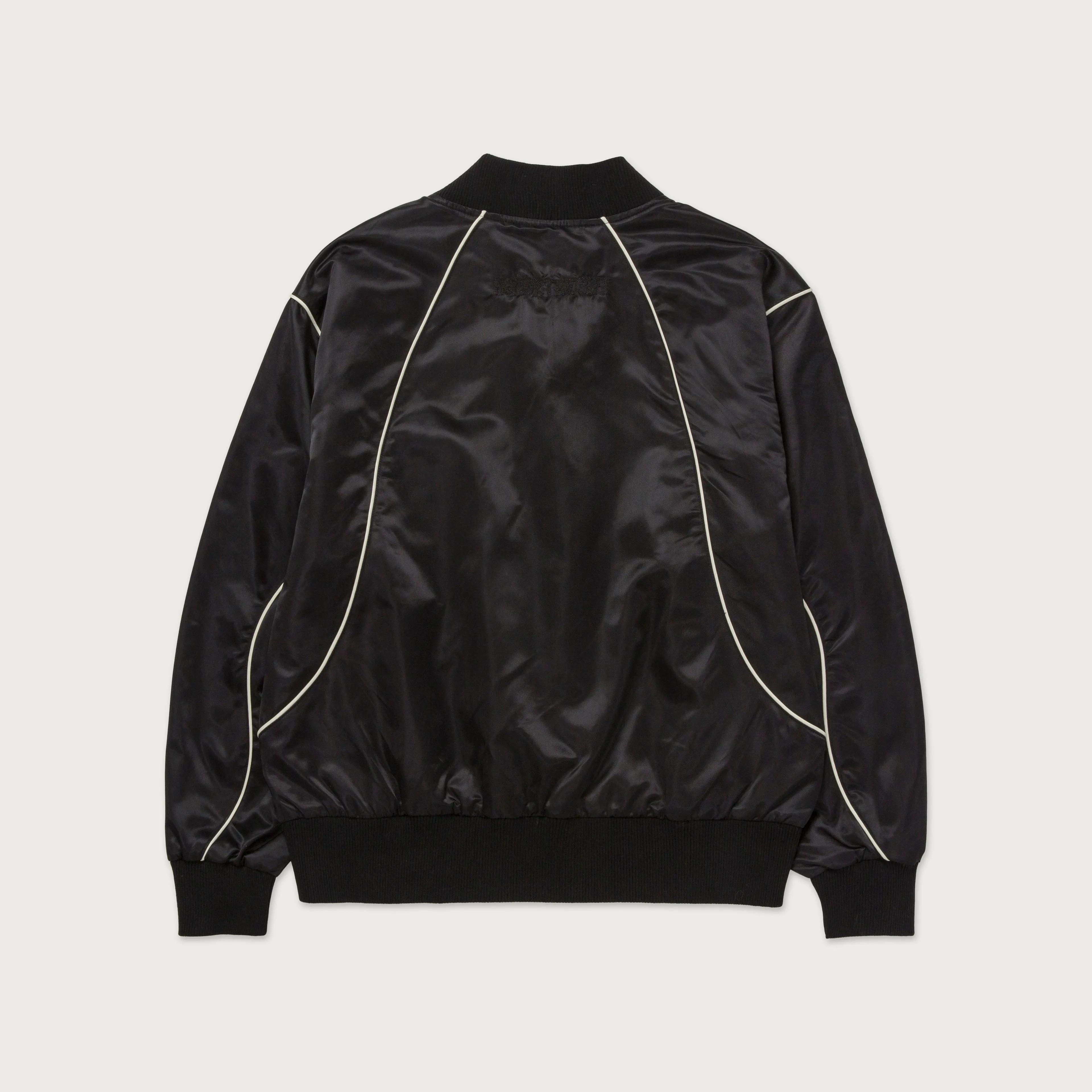 Satin Bomber Jacket - Black