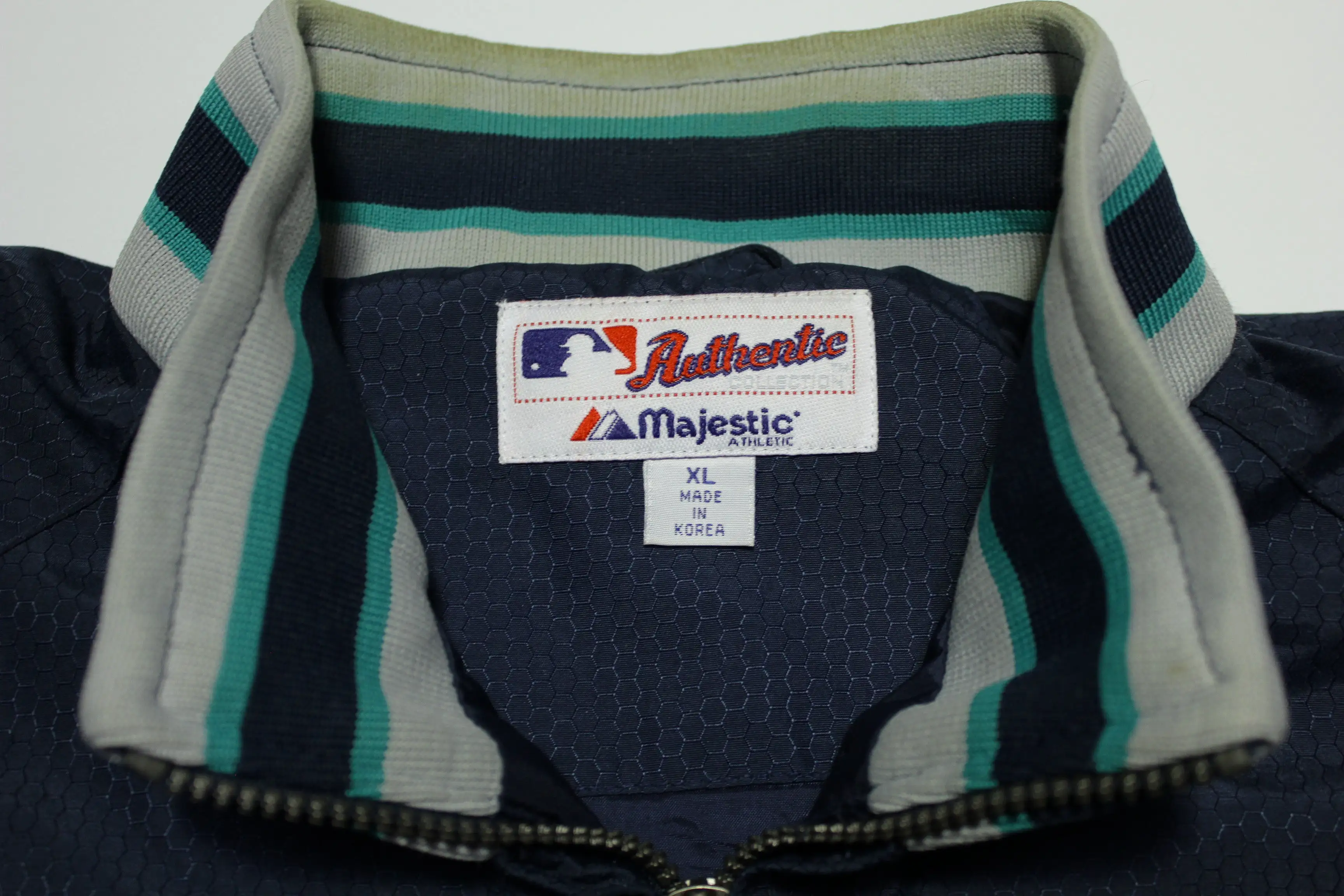 Seattle Mariners Majestic Striped Zip Up Windbreaker Jacket