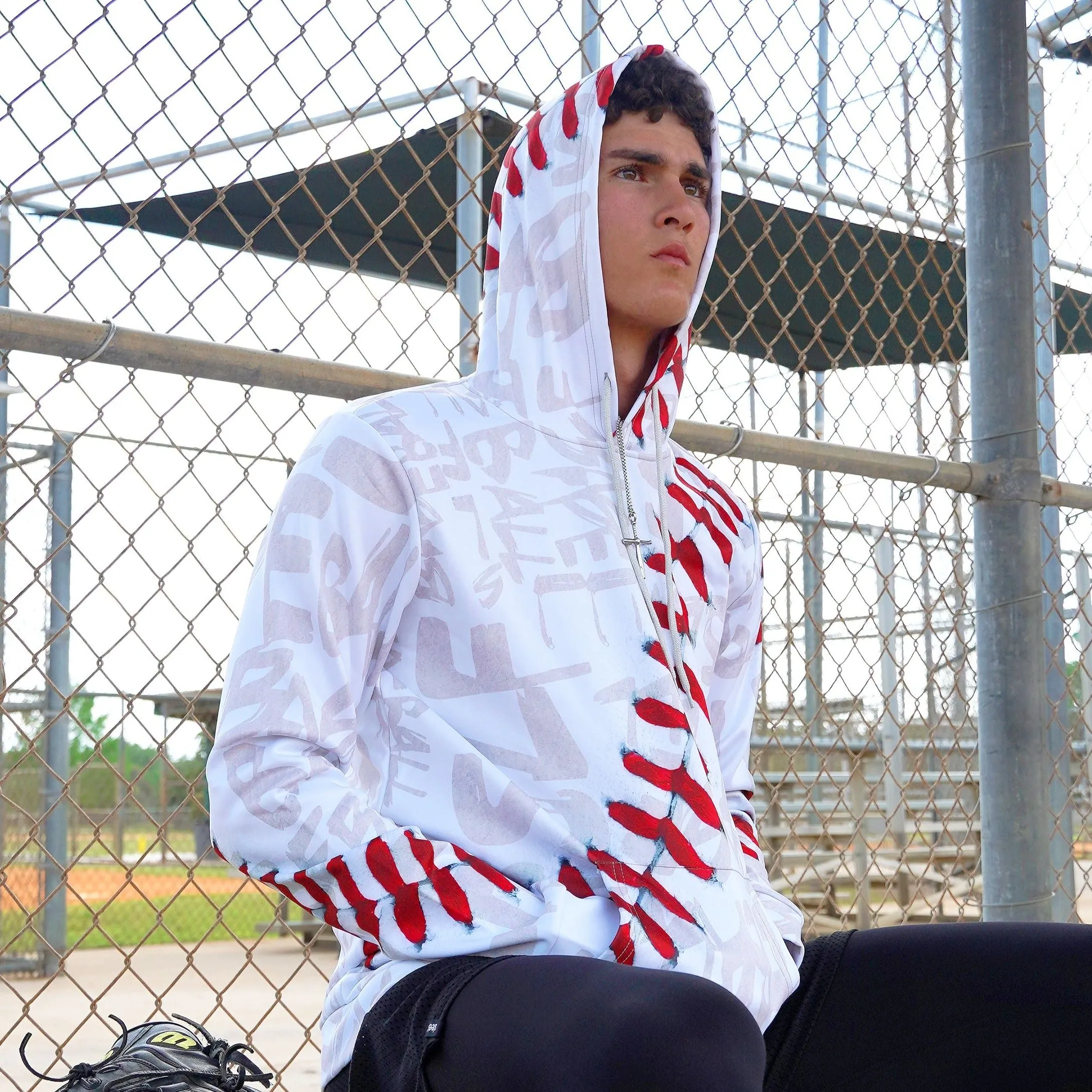 SLF Old Baseball Pattern Hoodie