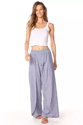 SMOCKED WAIST STRIPED PANT