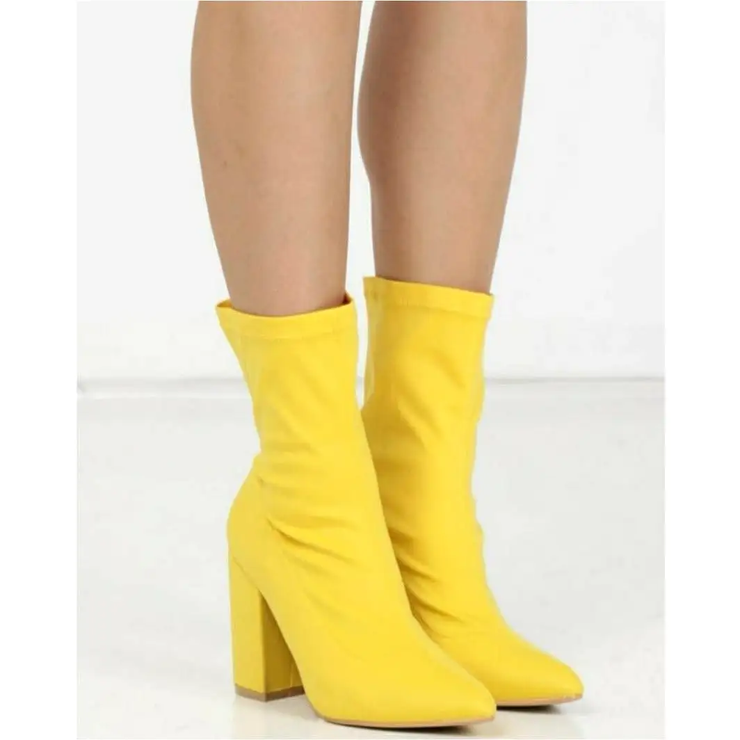 Stretch Fabric  Ankle Boots