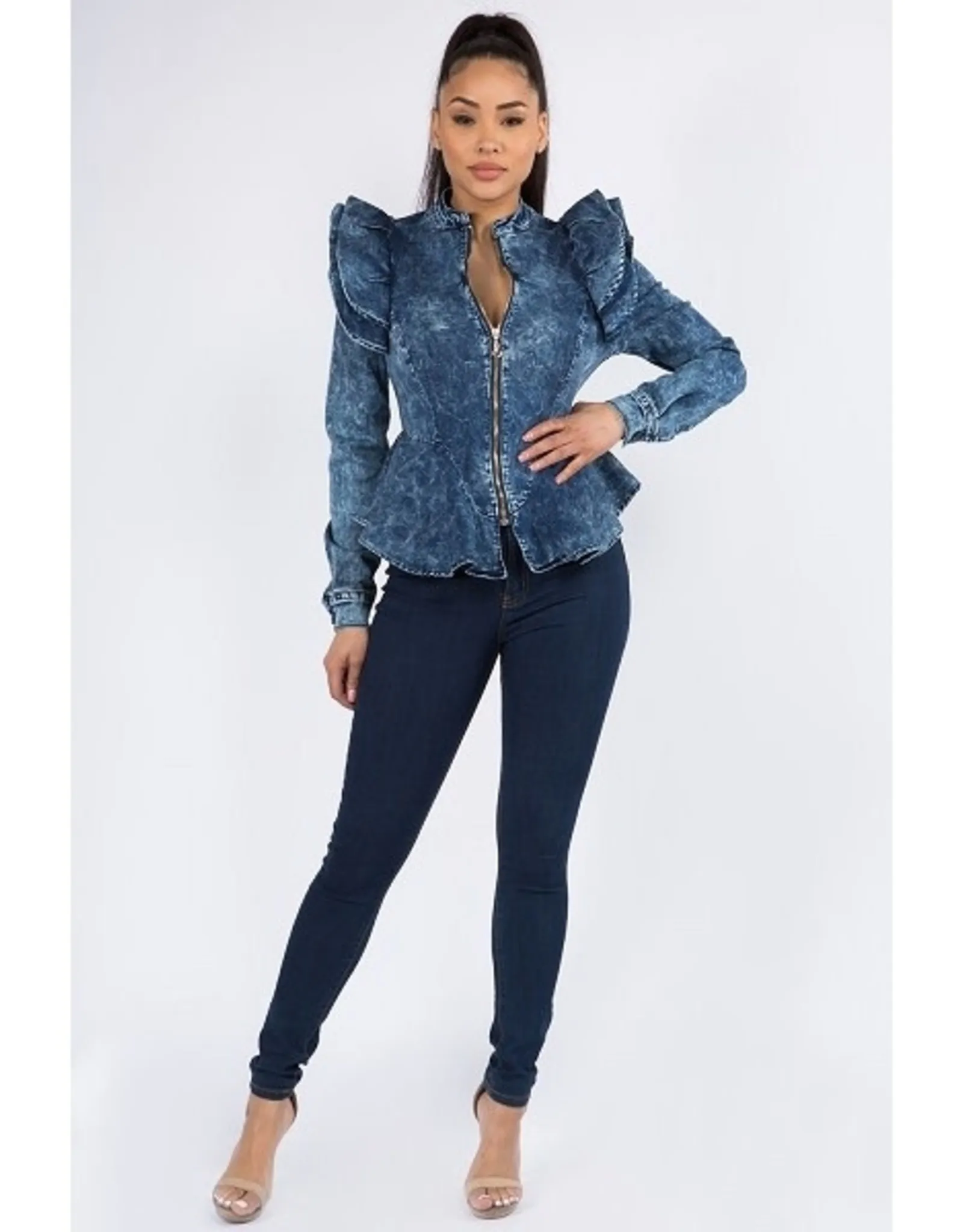   Stretch Washed Denim Jacket