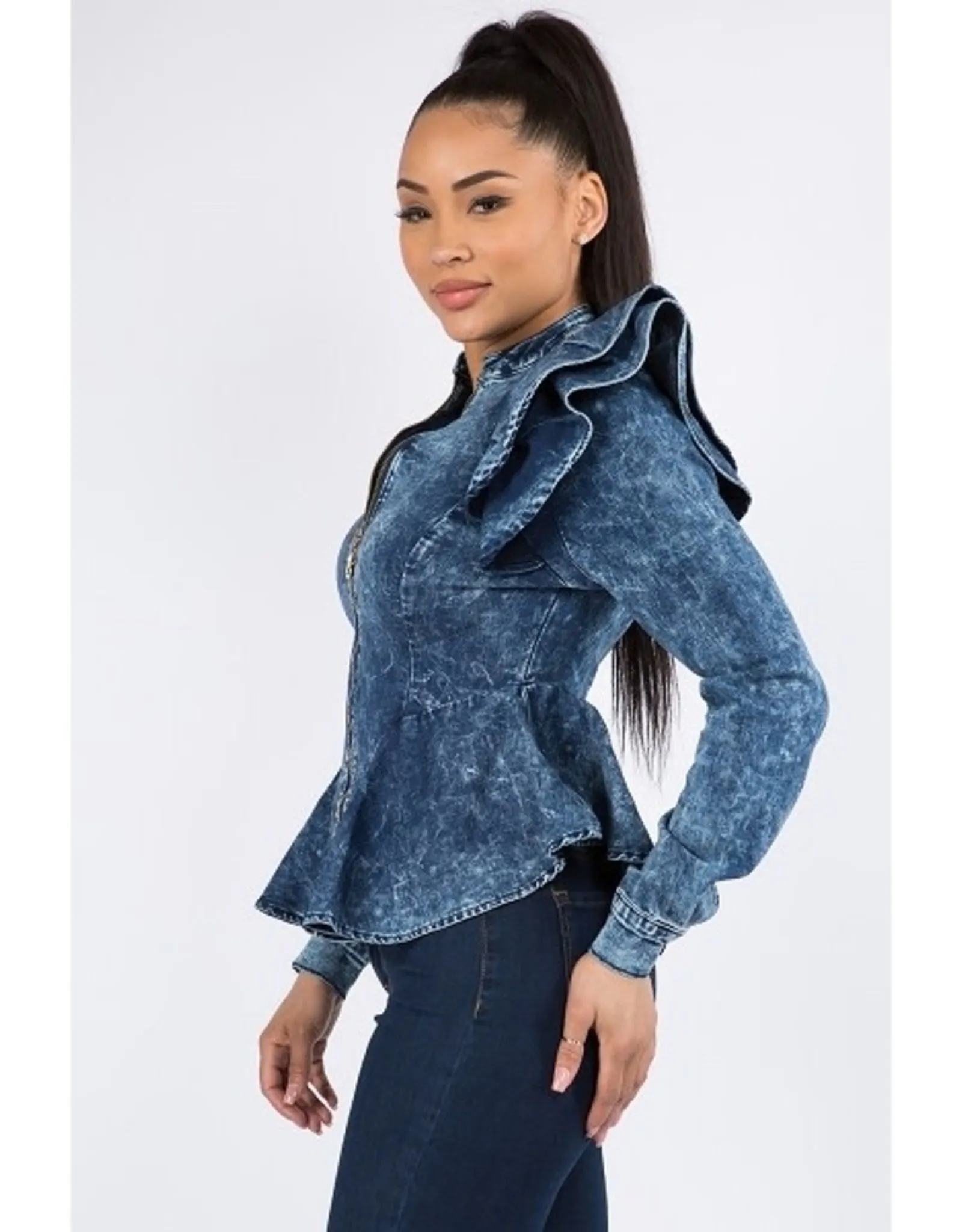   Stretch Washed Denim Jacket