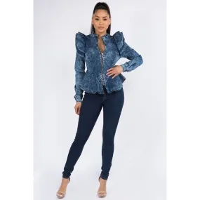   Stretch Washed Denim Jacket