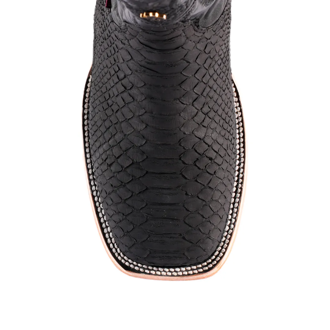 Texas Country Boot Python Black Nobuck PN30-1