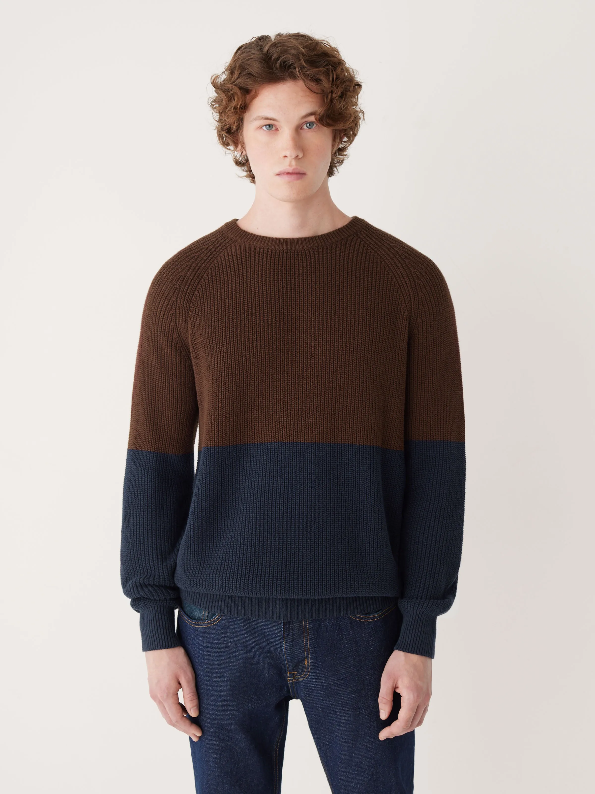 The Colour Block Sweater in Café