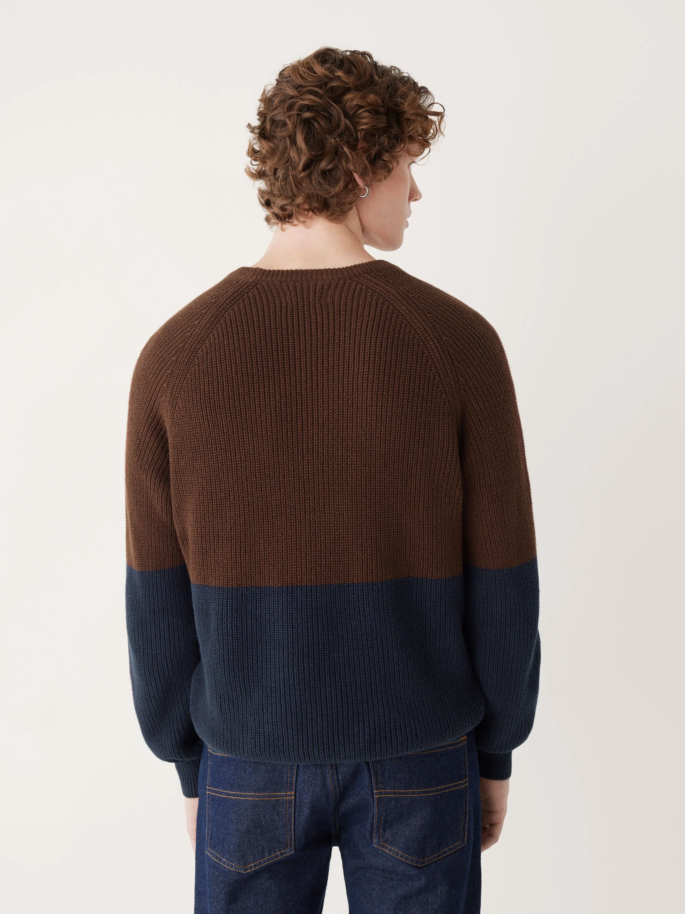 The Colour Block Sweater in Café