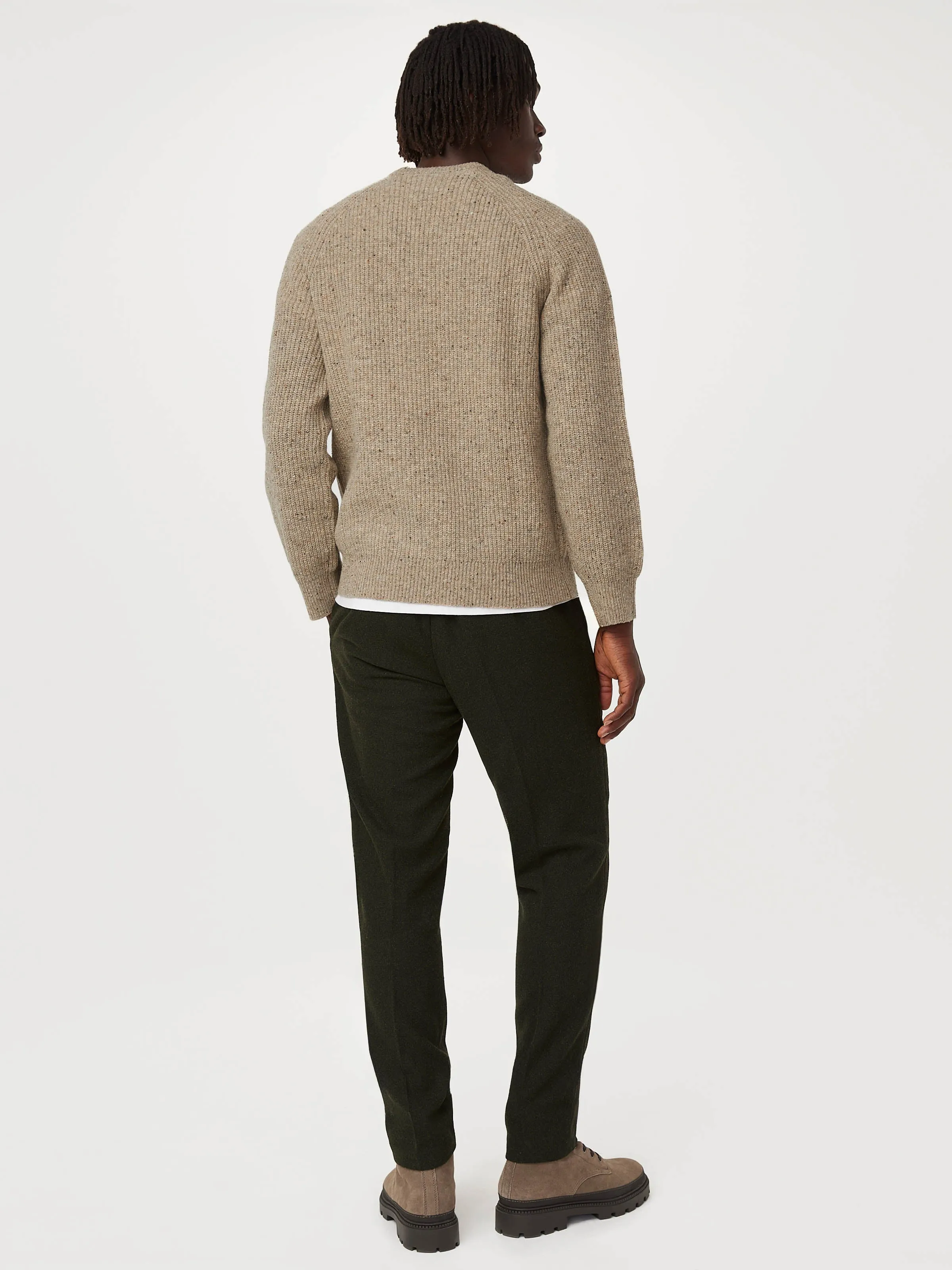 The Donegal Crewneck Sweater in Light Beige