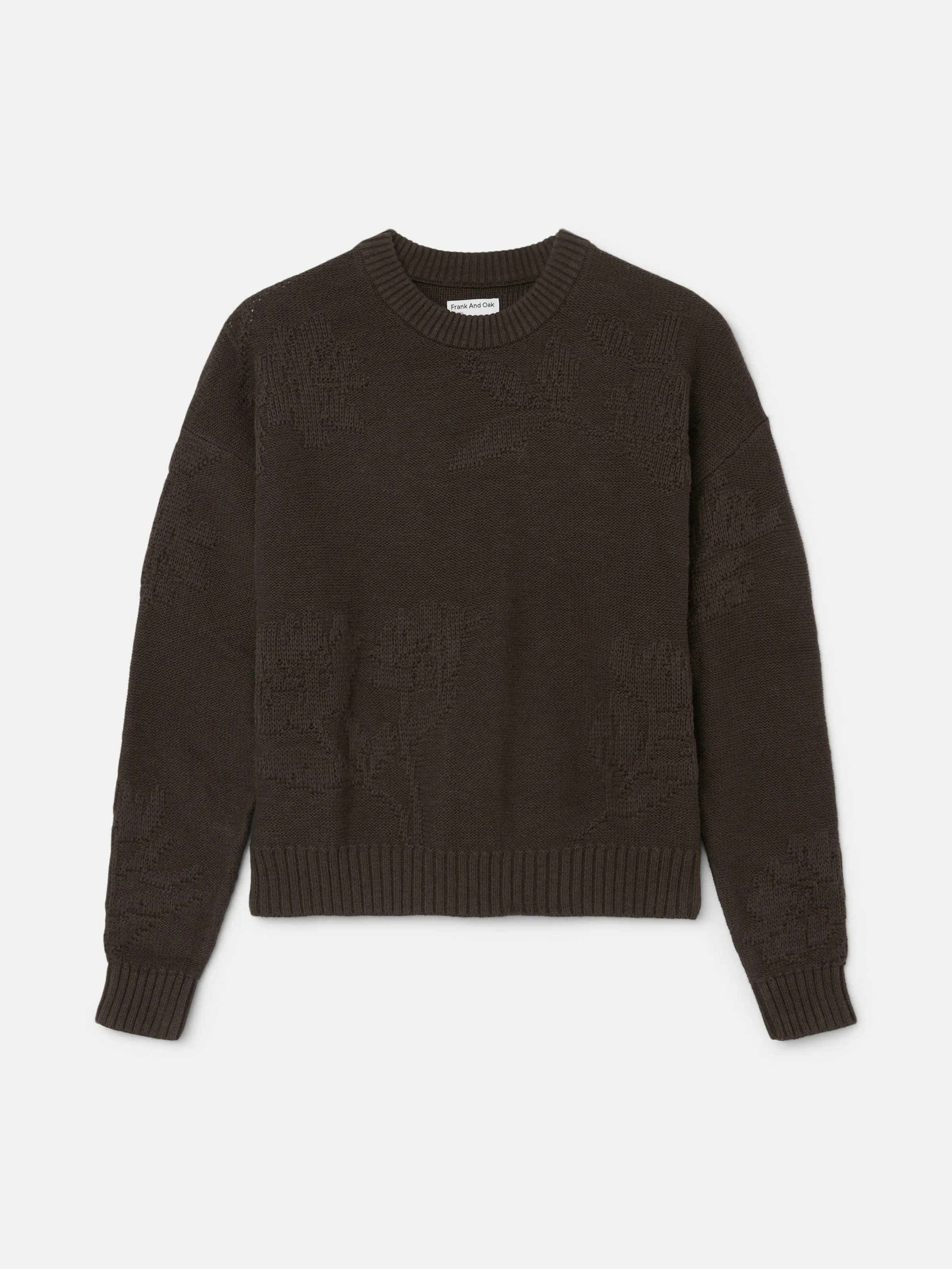 The Floral Jacquard Sweater in Dark Chocolate