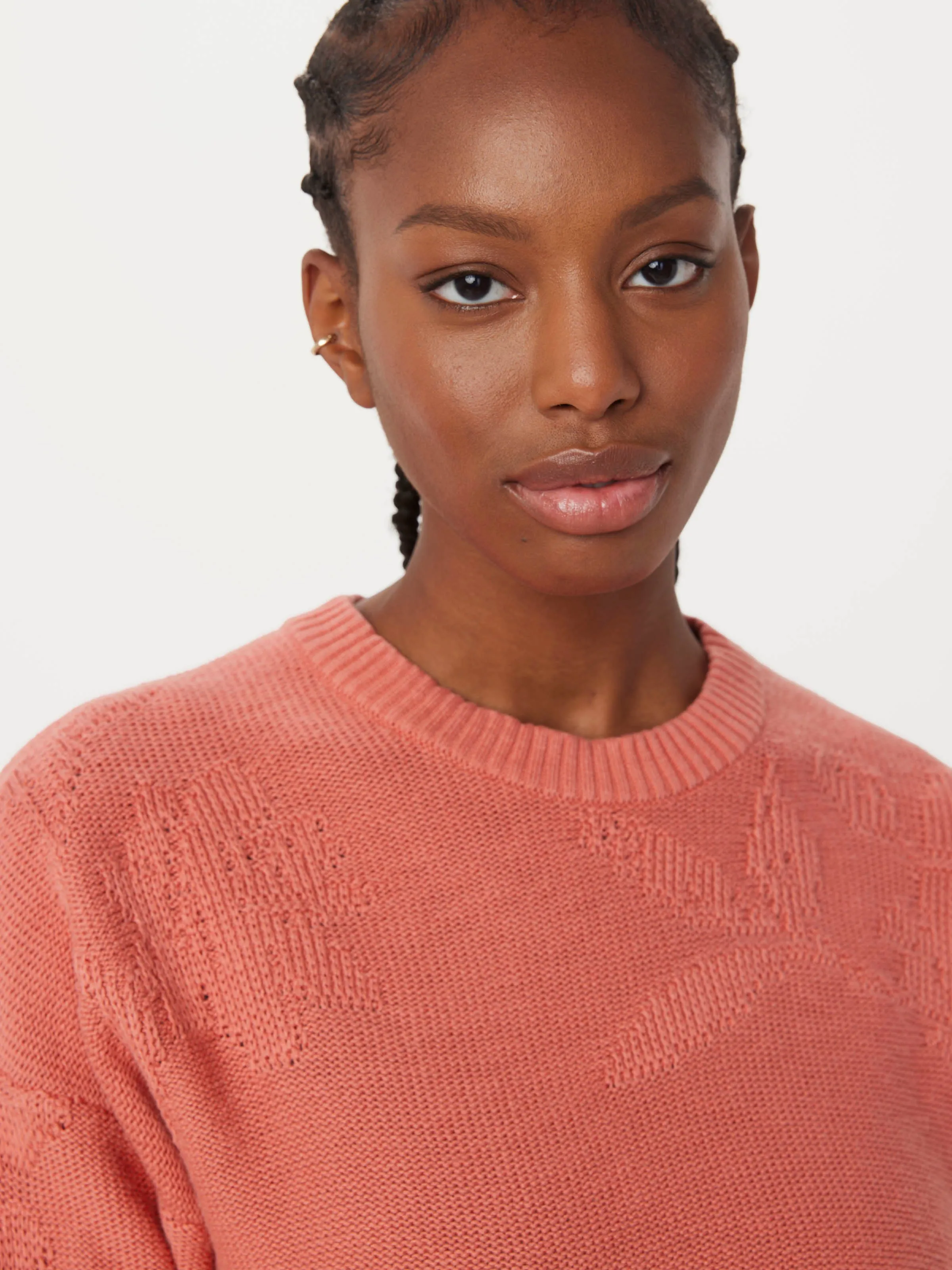 The Floral Jacquard Sweater in Fade Rose