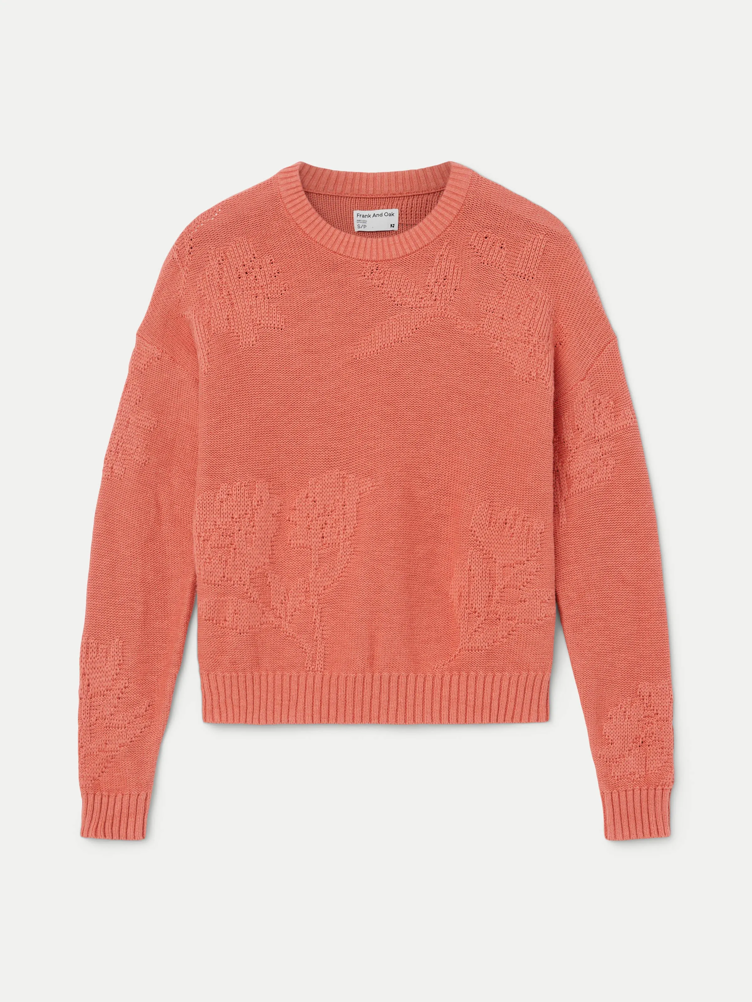 The Floral Jacquard Sweater in Fade Rose