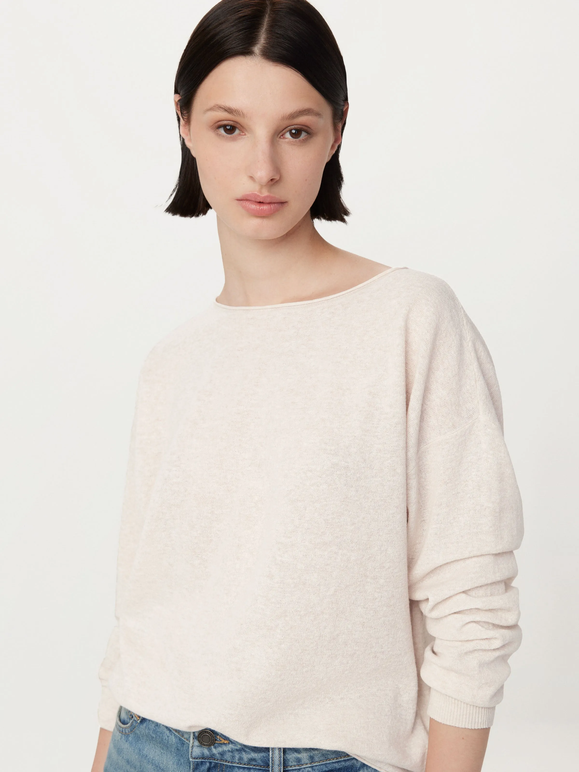 The Lightweight Crewneck Sweater in Light Oatmeal