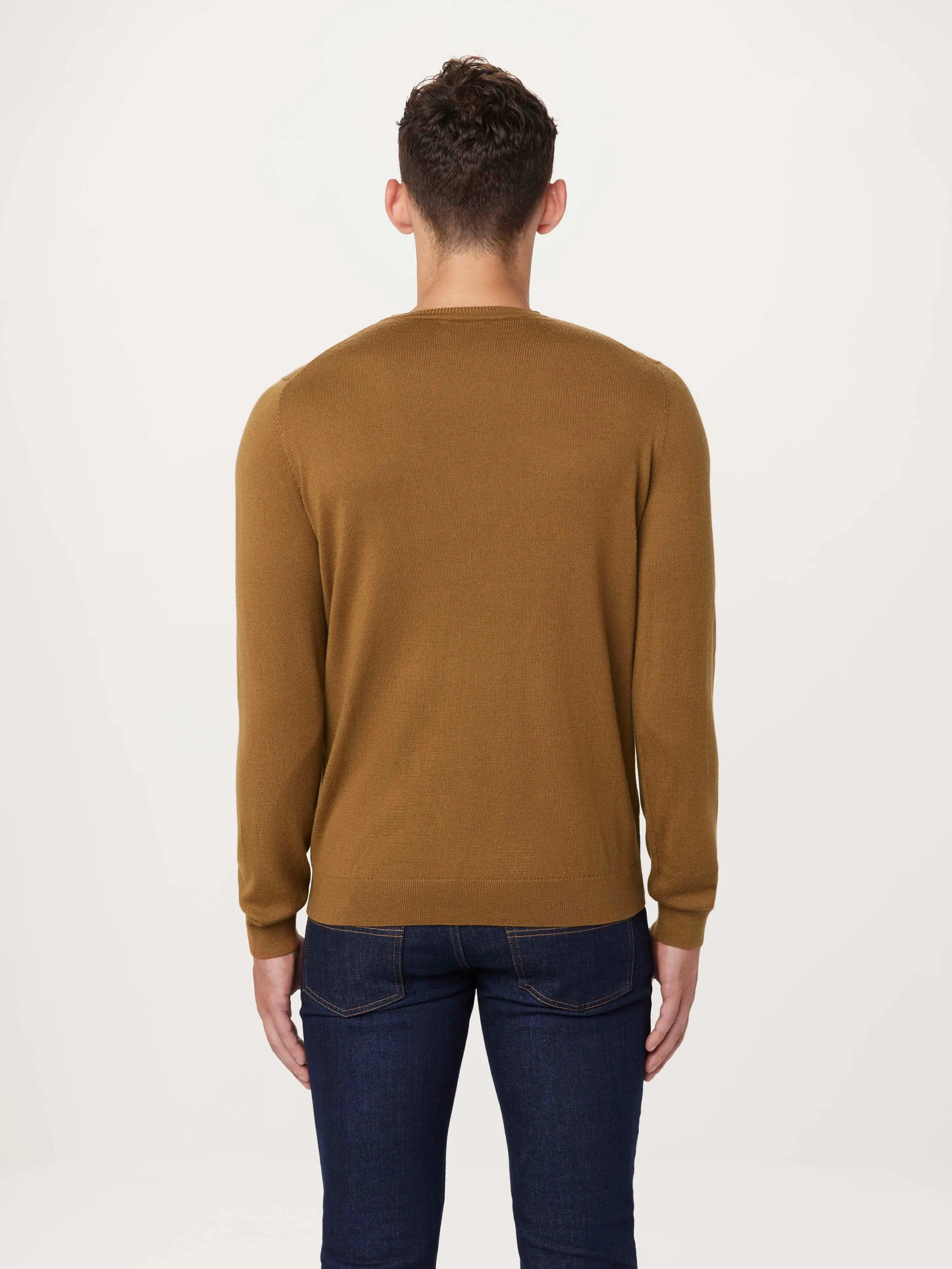 The Merino Crewneck Sweater in Caramel