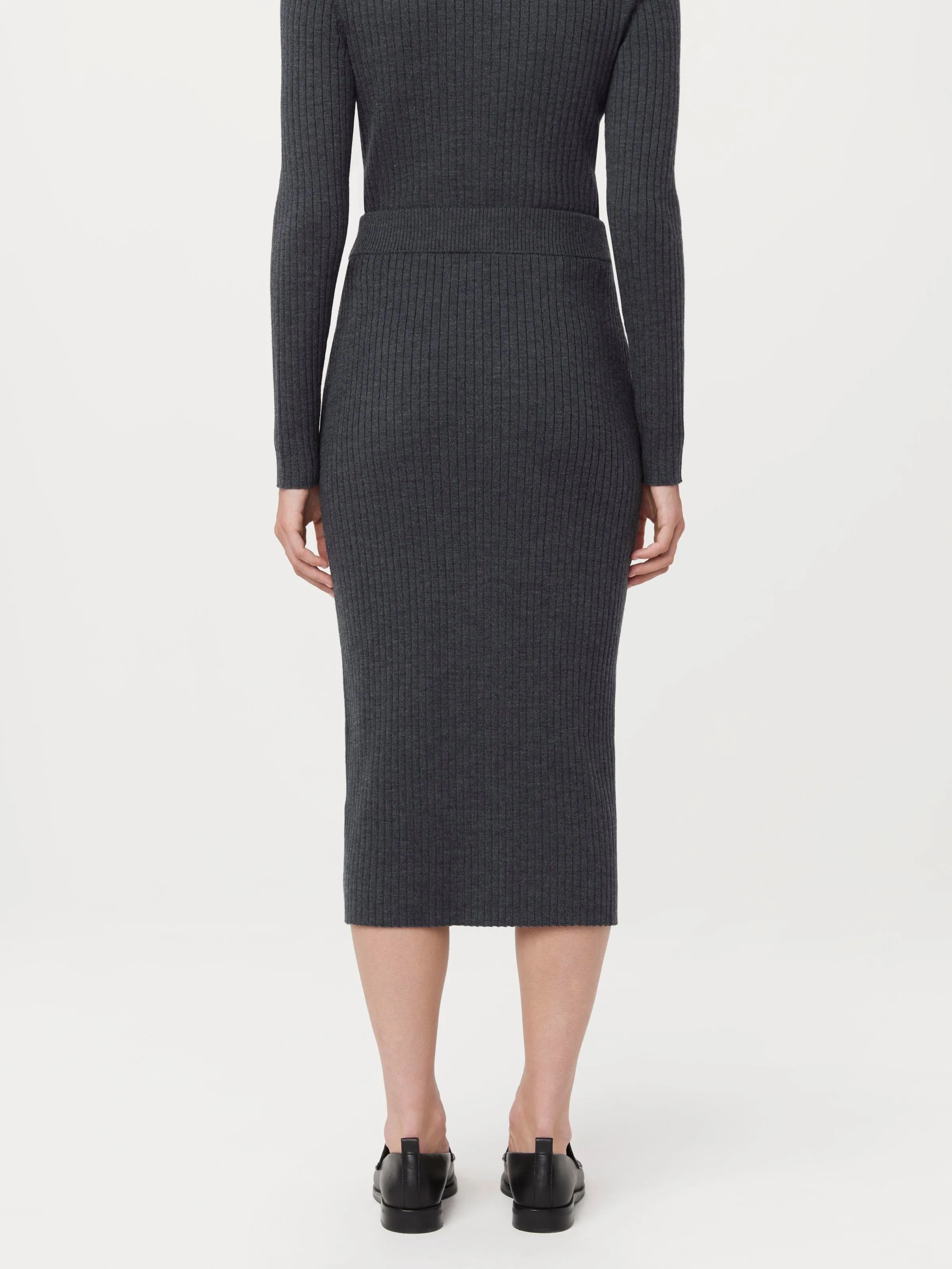 The Merino Sweater Skirt in Charcoal Grey