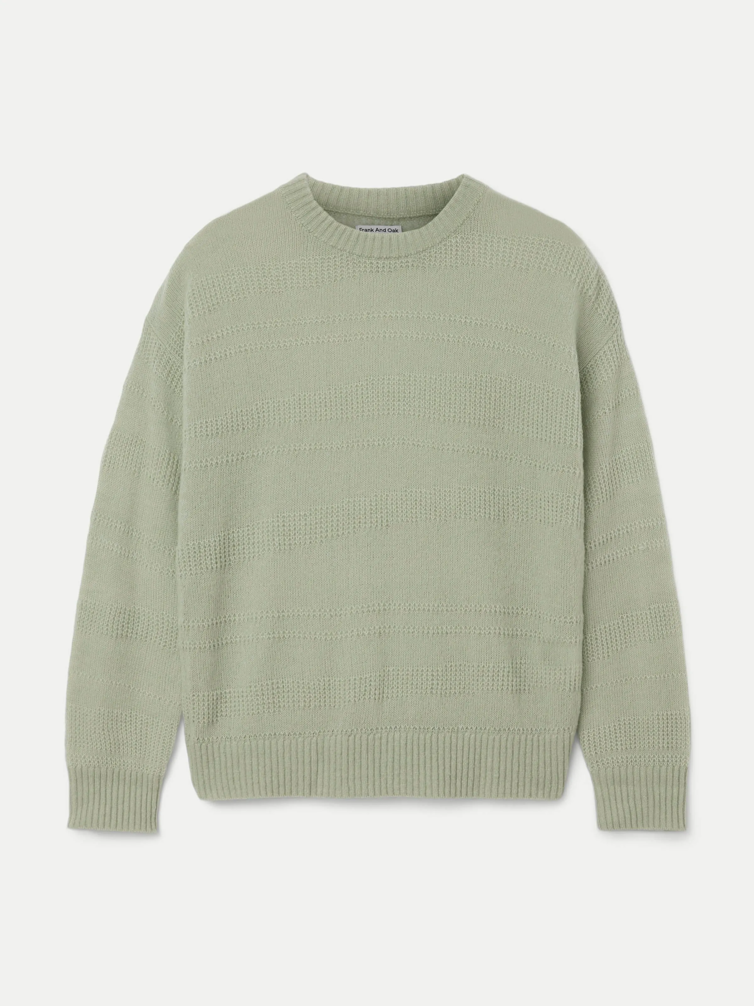 The Openwork Crewneck Sweater in Jade Green