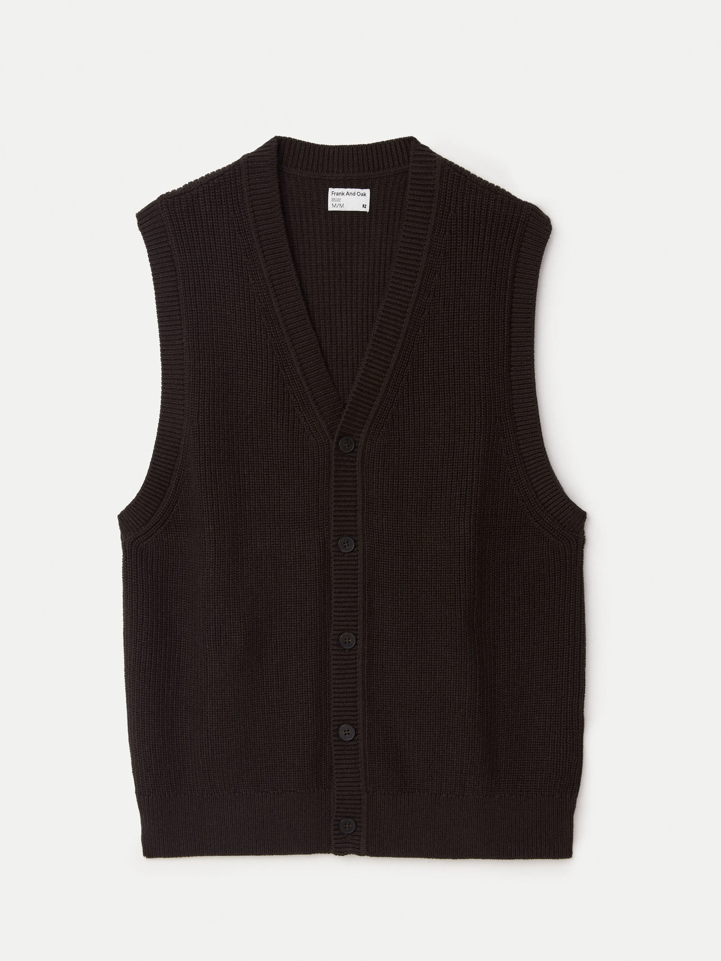 The Ribbed Sweater Vest in Dark Chocolate