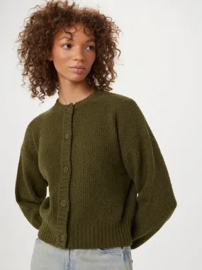 The Seawool Sweater Cardigan in Dark Olive