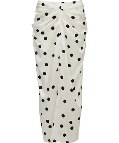 The Summer Edit Women's Arielle Silk Skirt - Polka Dot